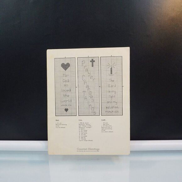 Mark It With Blessings by B Jones B Mock Cross Stitch Patterns Leaflet 1985 - Picture 2 of 5